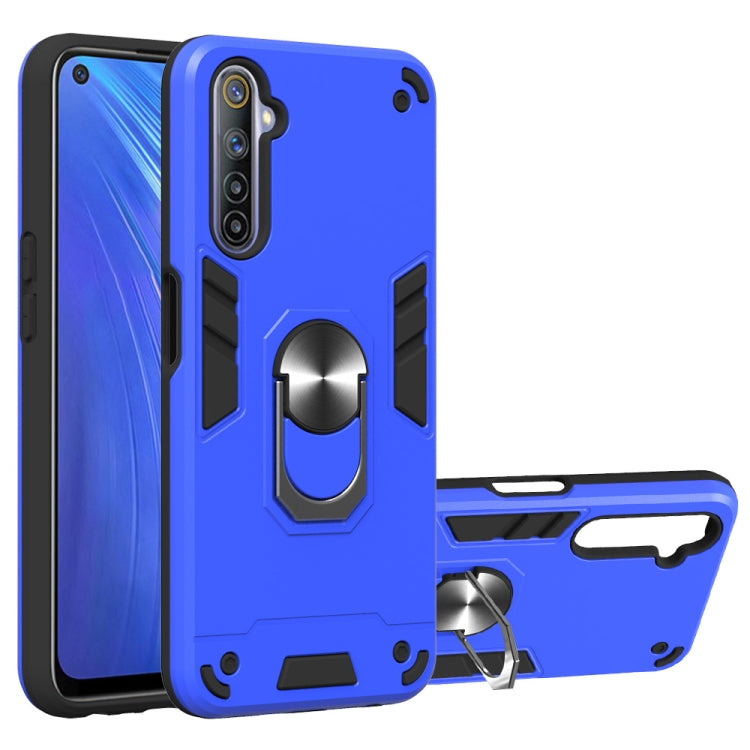 For OPPO Realme 6 2 in 1 Armour Series PC + TPU Protective Case with Ring Holder