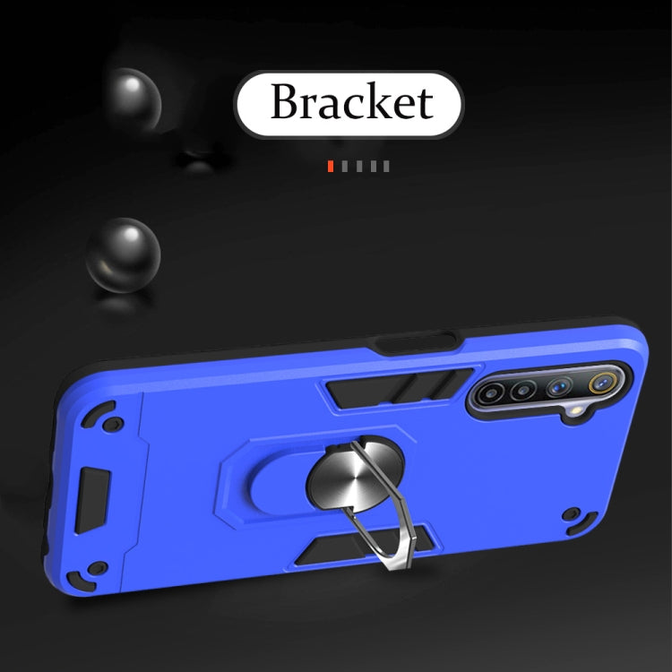 For OPPO Realme 6 2 in 1 Armour Series PC + TPU Protective Case with Ring Holder