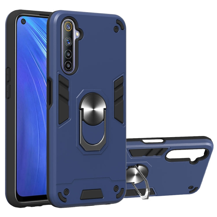For OPPO Realme 6 2 in 1 Armour Series PC + TPU Protective Case with Ring Holder