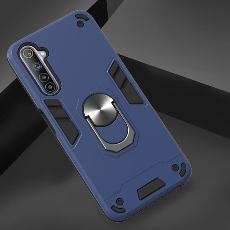 For OPPO Realme 6 2 in 1 Armour Series PC + TPU Protective Case with Ring Holder