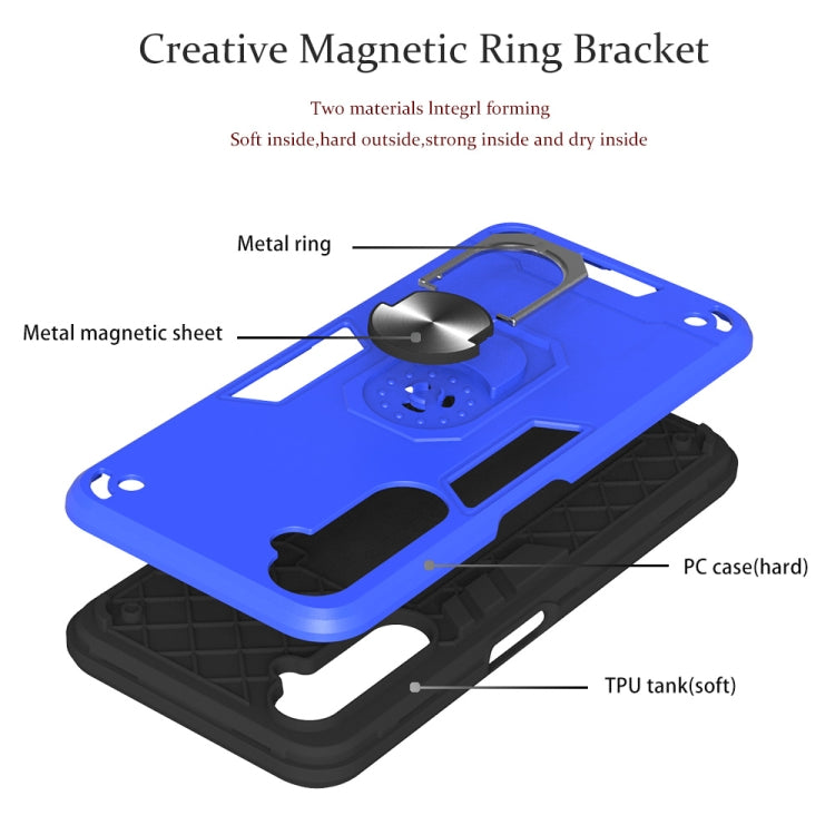 For OPPO Realme 6 2 in 1 Armour Series PC + TPU Protective Case with Ring Holder