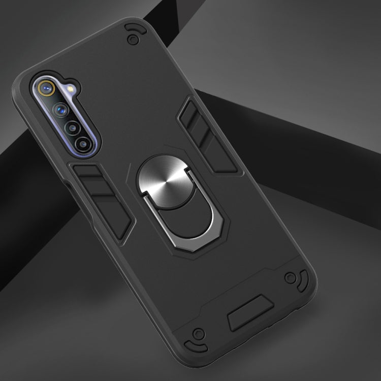 For OPPO Realme 6 2 in 1 Armour Series PC + TPU Protective Case with Ring Holder