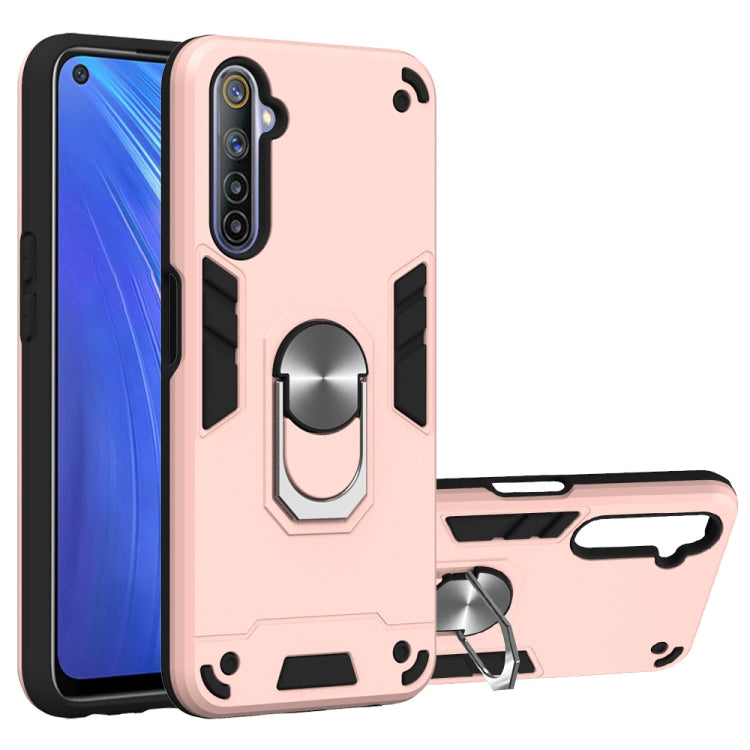For OPPO Realme 6 2 in 1 Armour Series PC + TPU Protective Case with Ring Holder
