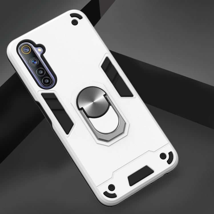 For OPPO Realme 6 2 in 1 Armour Series PC + TPU Protective Case with Ring Holder