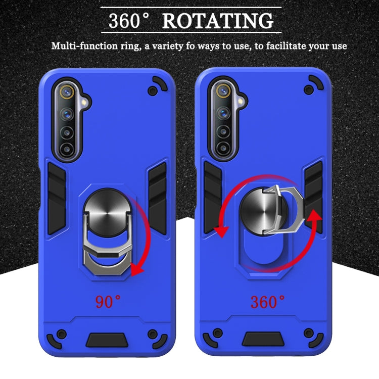 For OPPO Realme 6 2 in 1 Armour Series PC + TPU Protective Case with Ring Holder