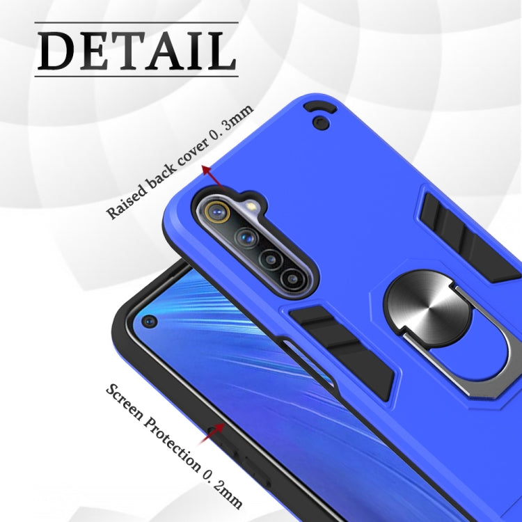 For OPPO Realme 6 2 in 1 Armour Series PC + TPU Protective Case with Ring Holder