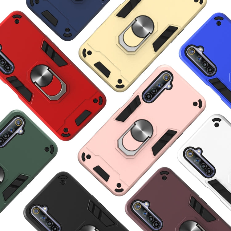 For OPPO Realme 6 2 in 1 Armour Series PC + TPU Protective Case with Ring Holder