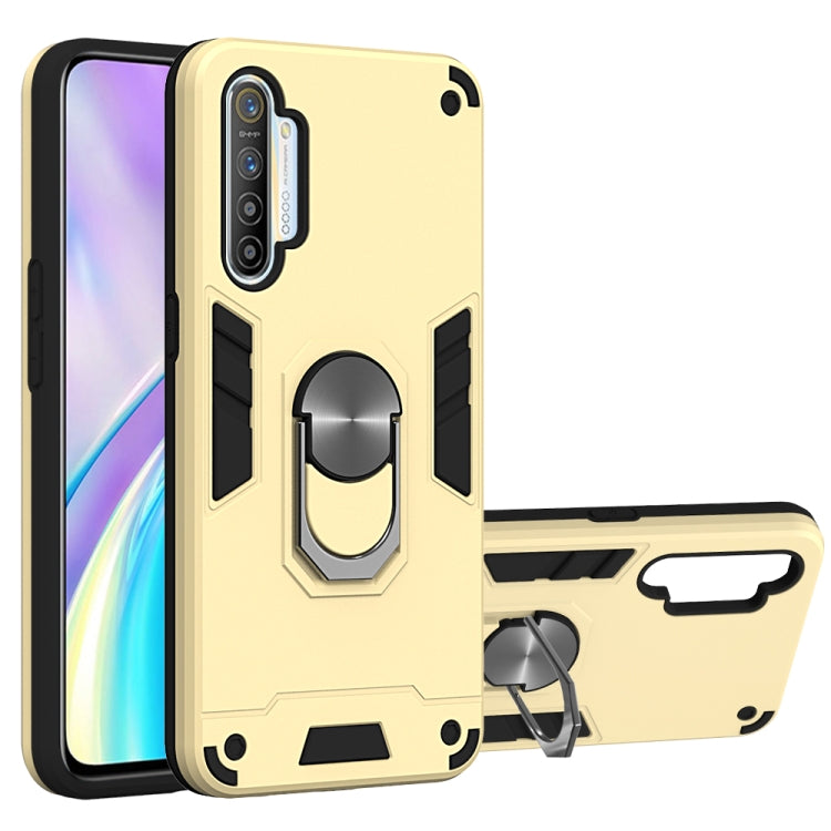 For OPPO Realme XT 2 in 1 Armour Series PC + TPU Protective Case with Ring Holder