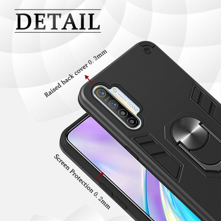 For OPPO Realme XT 2 in 1 Armour Series PC + TPU Protective Case with Ring Holder