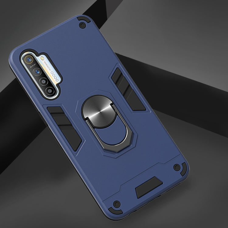 For OPPO Realme XT 2 in 1 Armour Series PC + TPU Protective Case with Ring Holder
