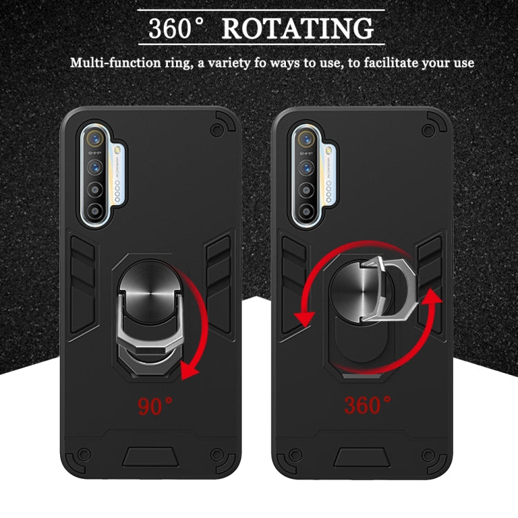 For OPPO Realme XT 2 in 1 Armour Series PC + TPU Protective Case with Ring Holder