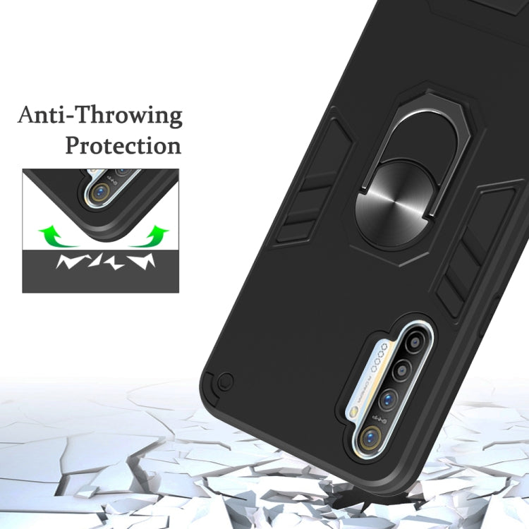 For OPPO Realme XT 2 in 1 Armour Series PC + TPU Protective Case with Ring Holder