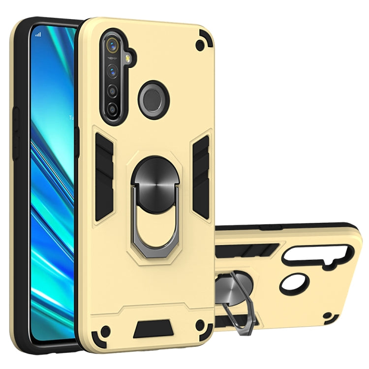 For OPPO Realme 5 Pro 2 in 1 Armour Series PC + TPU Protective Case with Ring Holder