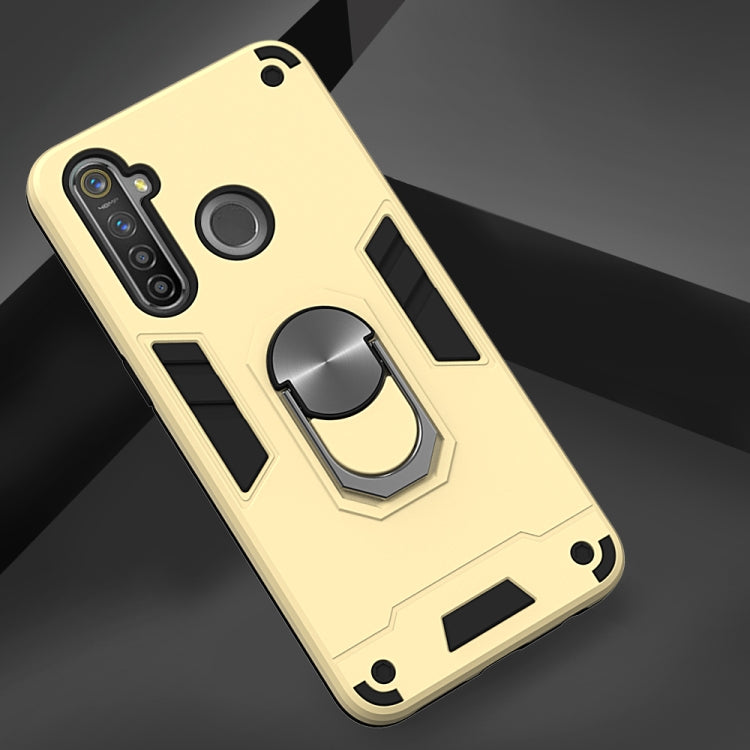 For OPPO Realme 5 Pro 2 in 1 Armour Series PC + TPU Protective Case with Ring Holder