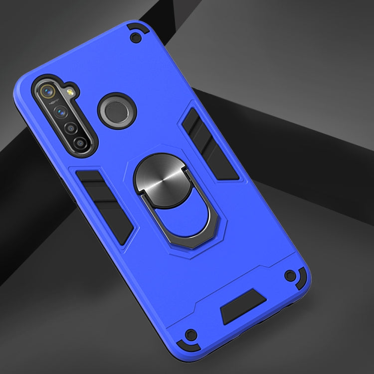 For OPPO Realme 5 Pro 2 in 1 Armour Series PC + TPU Protective Case with Ring Holder