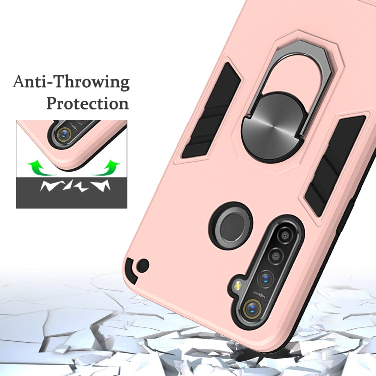 For OPPO Realme 5 Pro 2 in 1 Armour Series PC + TPU Protective Case with Ring Holder