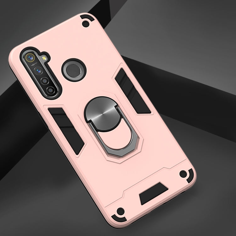 For OPPO Realme 5 Pro 2 in 1 Armour Series PC + TPU Protective Case with Ring Holder