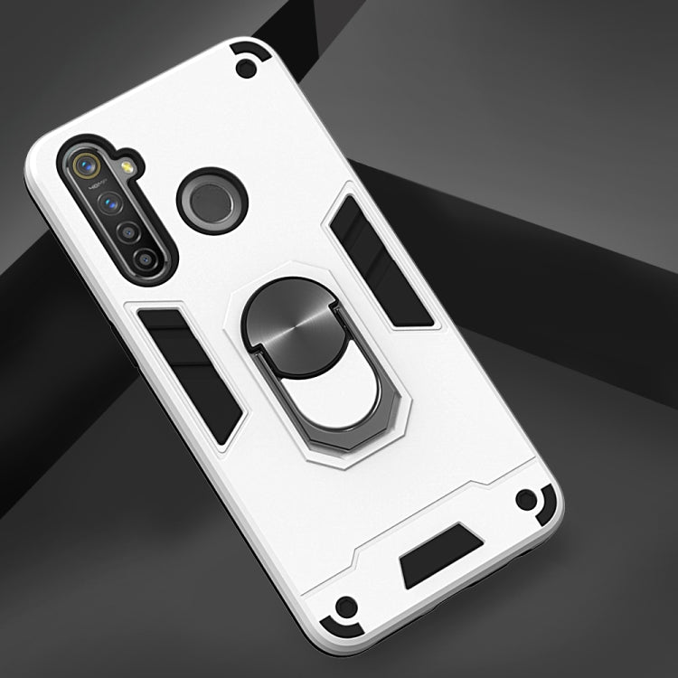For OPPO Realme 5 Pro 2 in 1 Armour Series PC + TPU Protective Case with Ring Holder