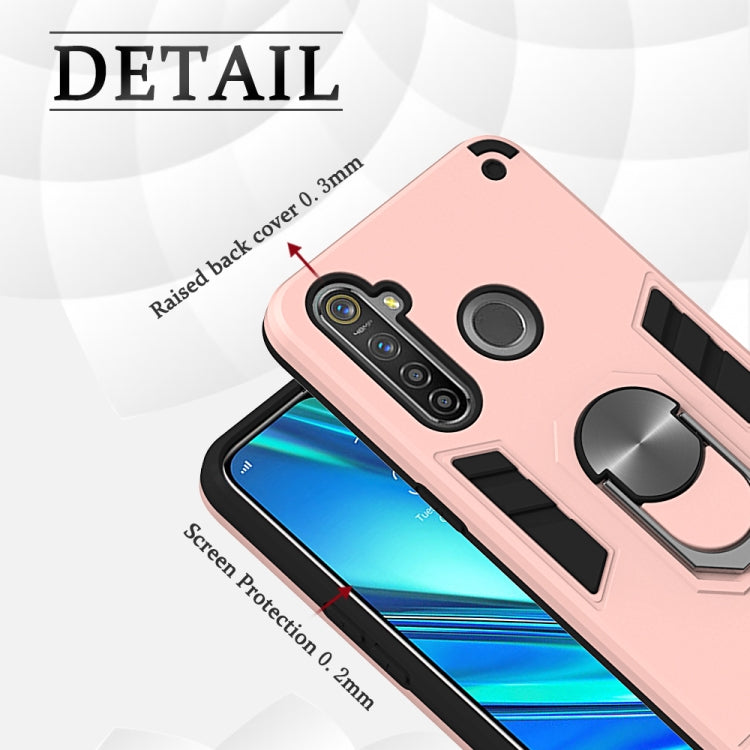For OPPO Realme 5 Pro 2 in 1 Armour Series PC + TPU Protective Case with Ring Holder