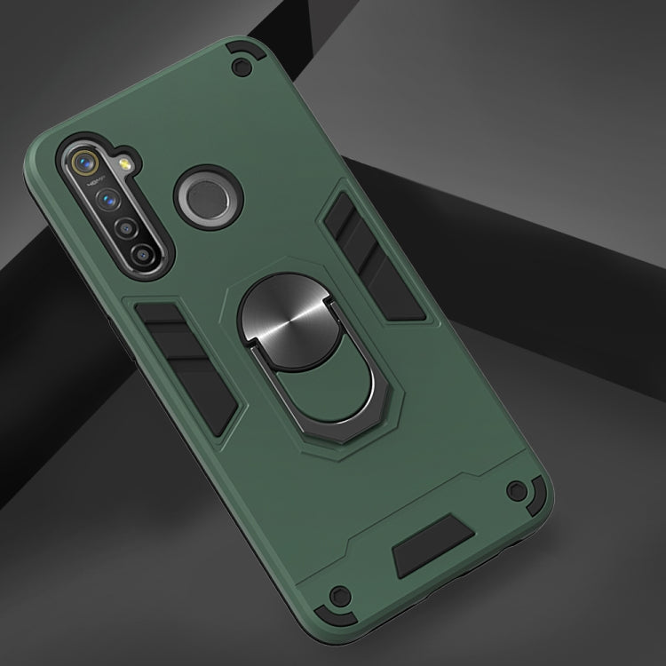 For OPPO Realme 5 Pro 2 in 1 Armour Series PC + TPU Protective Case with Ring Holder