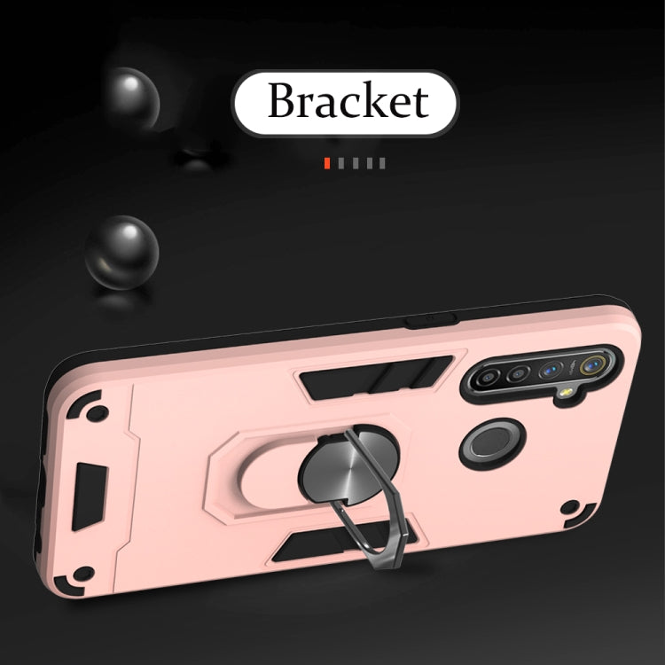 For OPPO Realme 5 Pro 2 in 1 Armour Series PC + TPU Protective Case with Ring Holder