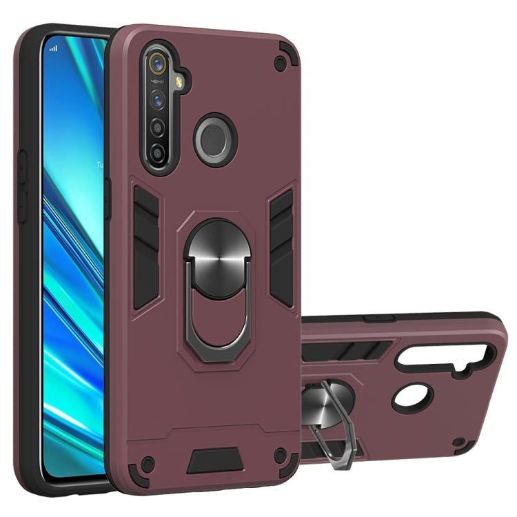For OPPO Realme 5 Pro 2 in 1 Armour Series PC + TPU Protective Case with Ring Holder