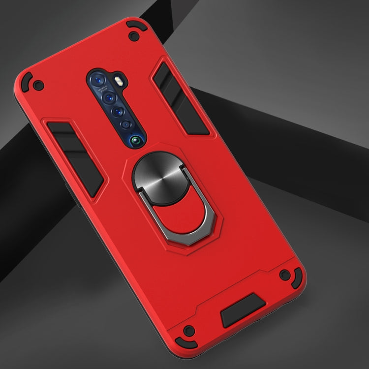For OPPO Reno2 2 in 1 Armour Series PC + TPU Protective Case with Ring Holder