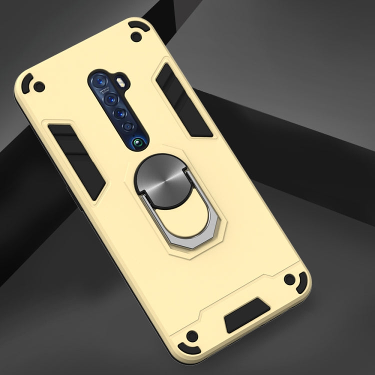 For OPPO Reno2 2 in 1 Armour Series PC + TPU Protective Case with Ring Holder