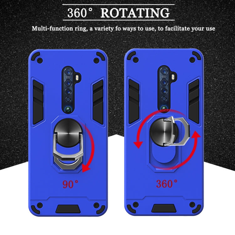 For OPPO Reno2 2 in 1 Armour Series PC + TPU Protective Case with Ring Holder