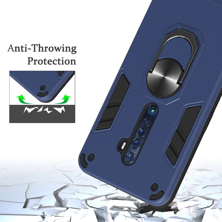 For OPPO Reno2 2 in 1 Armour Series PC + TPU Protective Case with Ring Holder