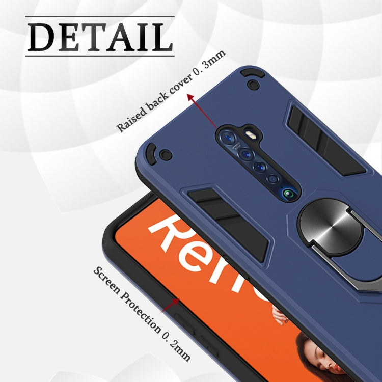 For OPPO Reno2 2 in 1 Armour Series PC + TPU Protective Case with Ring Holder
