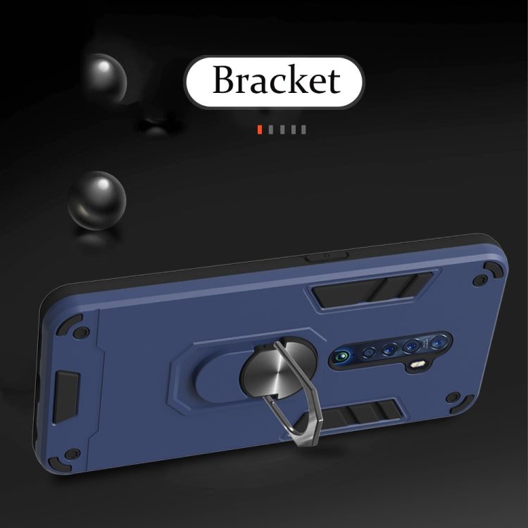 For OPPO Reno2 2 in 1 Armour Series PC + TPU Protective Case with Ring Holder