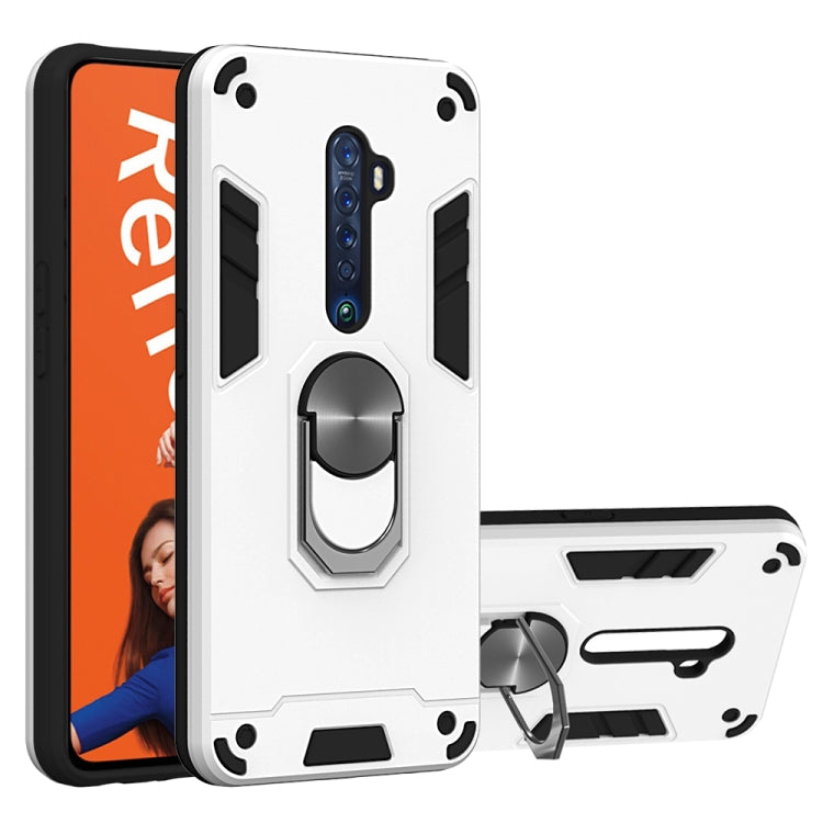 For OPPO Reno2 2 in 1 Armour Series PC + TPU Protective Case with Ring Holder