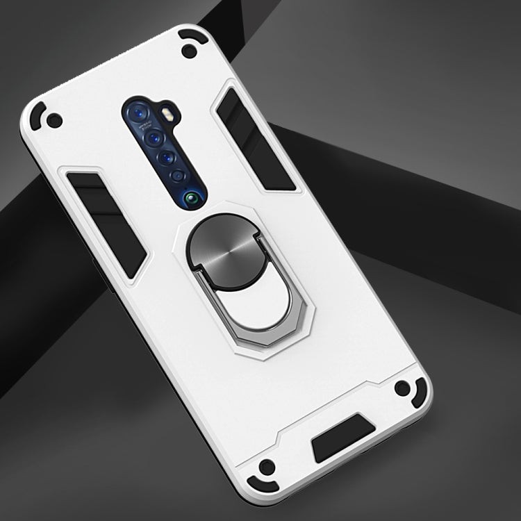 For OPPO Reno2 2 in 1 Armour Series PC + TPU Protective Case with Ring Holder