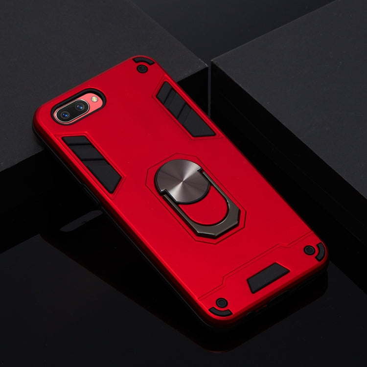 For OPPO A3s & A5 & Realme C1 2 in 1 Armour Series PC + TPU Protective Case with Ring Holder