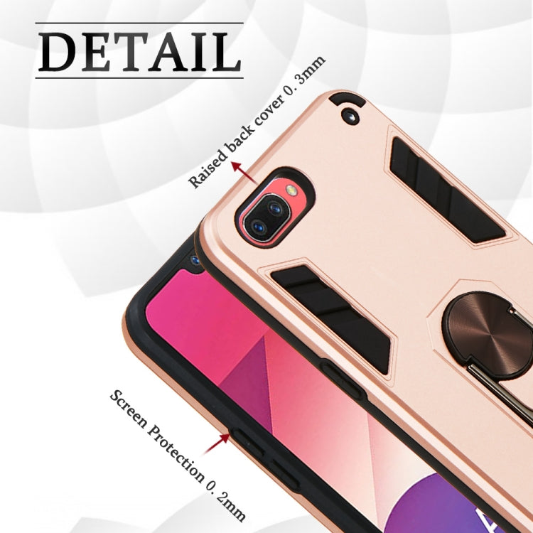 For OPPO A3s & A5 & Realme C1 2 in 1 Armour Series PC + TPU Protective Case with Ring Holder