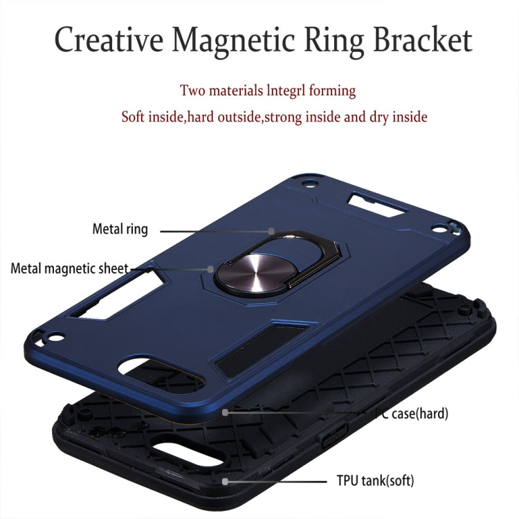 For OPPO A3s & A5 & Realme C1 2 in 1 Armour Series PC + TPU Protective Case with Ring Holder