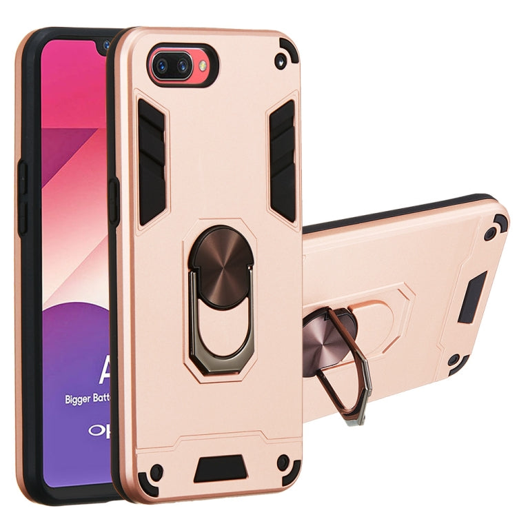 For OPPO A3s & A5 & Realme C1 2 in 1 Armour Series PC + TPU Protective Case with Ring Holder
