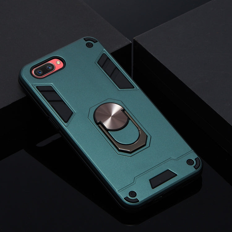 For OPPO A3s & A5 & Realme C1 2 in 1 Armour Series PC + TPU Protective Case with Ring Holder