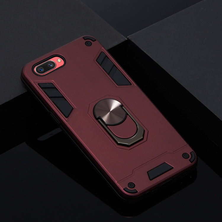 For OPPO A3s & A5 & Realme C1 2 in 1 Armour Series PC + TPU Protective Case with Ring Holder