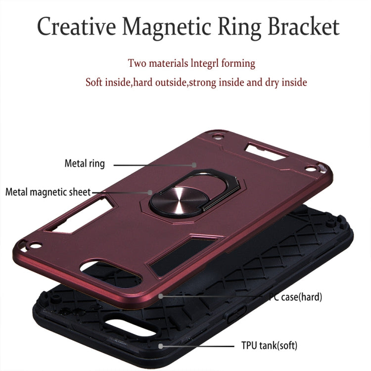 For OPPO A3s & A5 & Realme C1 2 in 1 Armour Series PC + TPU Protective Case with Ring Holder