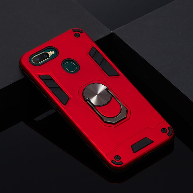 For OPPO A5s & A7 2 in 1 Armour Series PC + TPU Protective Case with Ring Holder