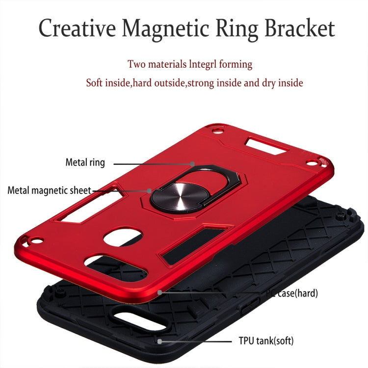 For OPPO A5s & A7 2 in 1 Armour Series PC + TPU Protective Case with Ring Holder