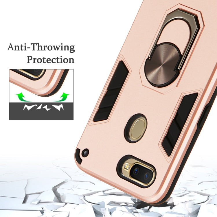 For OPPO A5s & A7 2 in 1 Armour Series PC + TPU Protective Case with Ring Holder