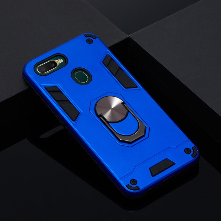 For OPPO A5s & A7 2 in 1 Armour Series PC + TPU Protective Case with Ring Holder