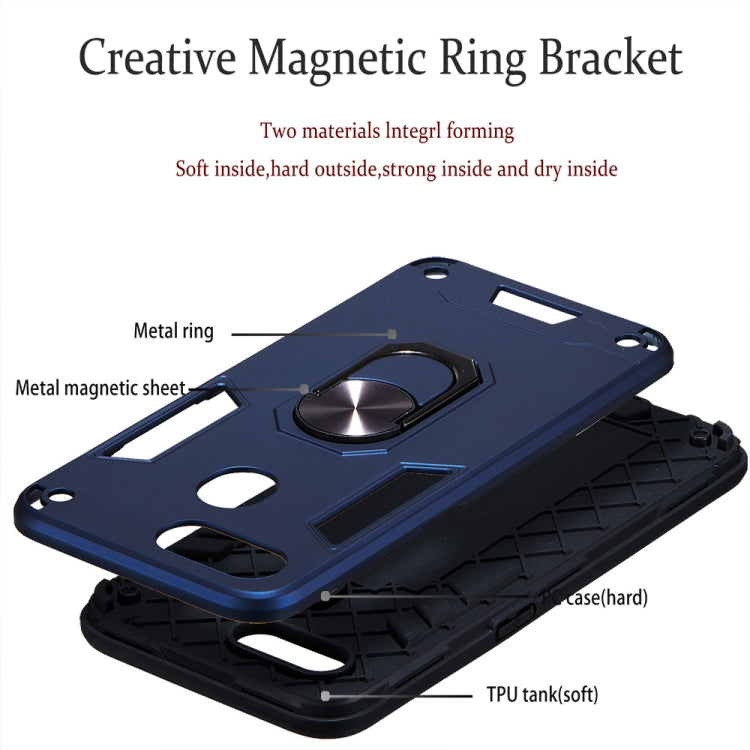 For OPPO A5s & A7 2 in 1 Armour Series PC + TPU Protective Case with Ring Holder