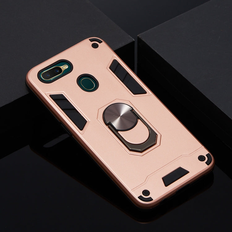 For OPPO A5s & A7 2 in 1 Armour Series PC + TPU Protective Case with Ring Holder