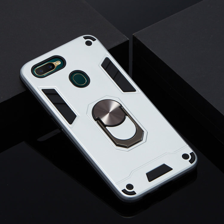 For OPPO A5s & A7 2 in 1 Armour Series PC + TPU Protective Case with Ring Holder