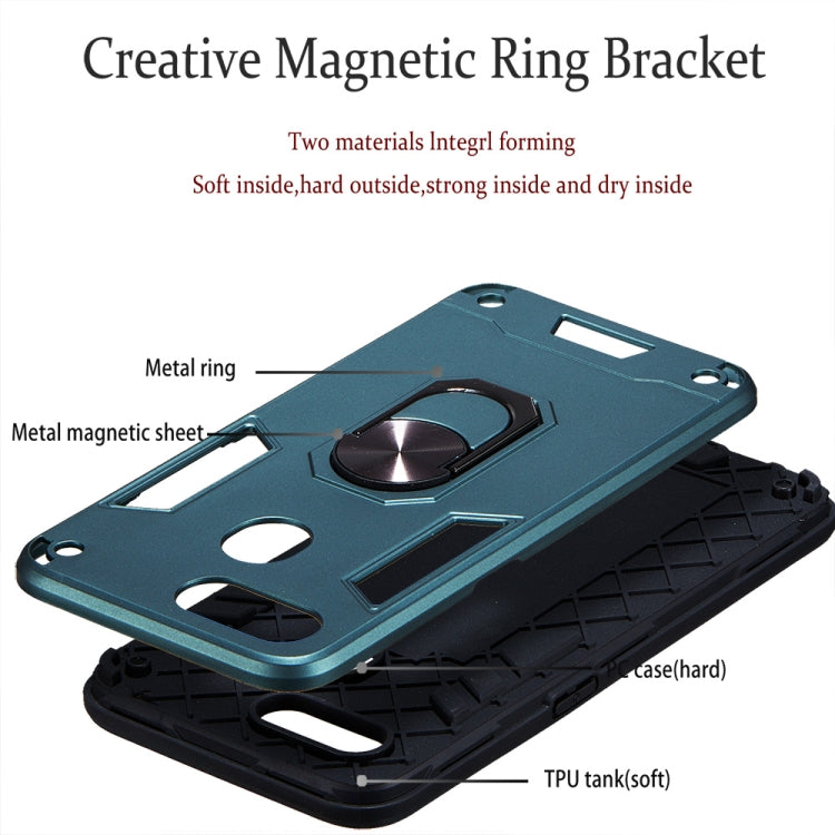 For OPPO A5s & A7 2 in 1 Armour Series PC + TPU Protective Case with Ring Holder