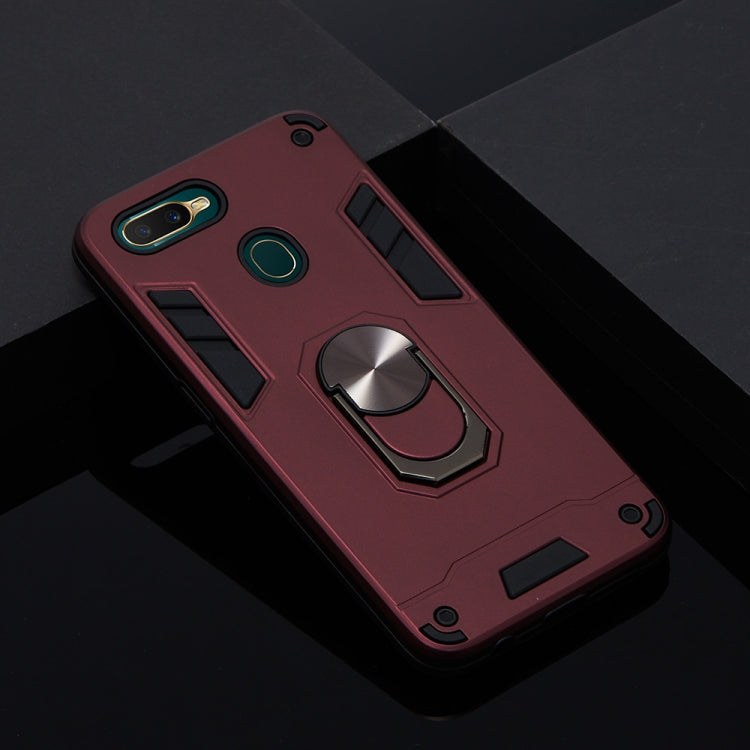 For OPPO A5s & A7 2 in 1 Armour Series PC + TPU Protective Case with Ring Holder